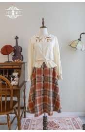 Miss Point Chubby Fox In The Forest Open Front Check Daily Skirt(2nd Reservation/Full Payment Without Shipping)